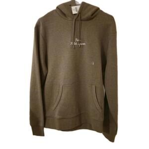 POLO RALPH LAUREN MENS DOUBLE KNIT LOGO PULLOVER HOODIE KHAKI BROWN $168 NEW 🔥